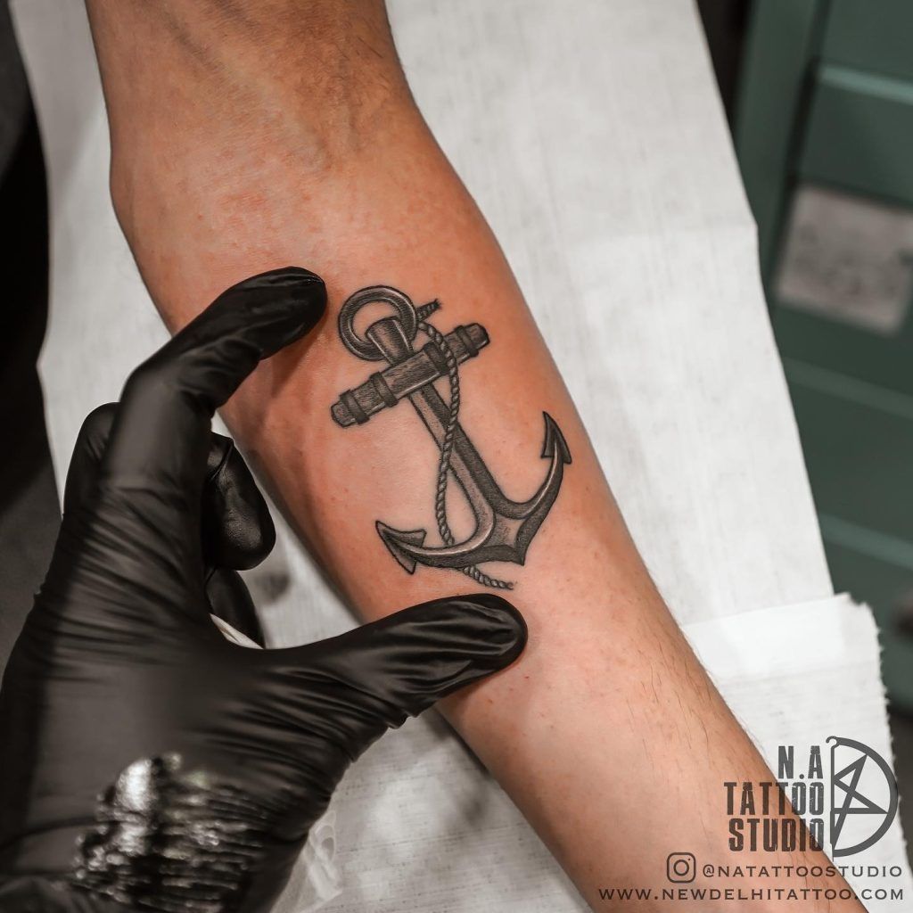 masculine anchor tattoos for men