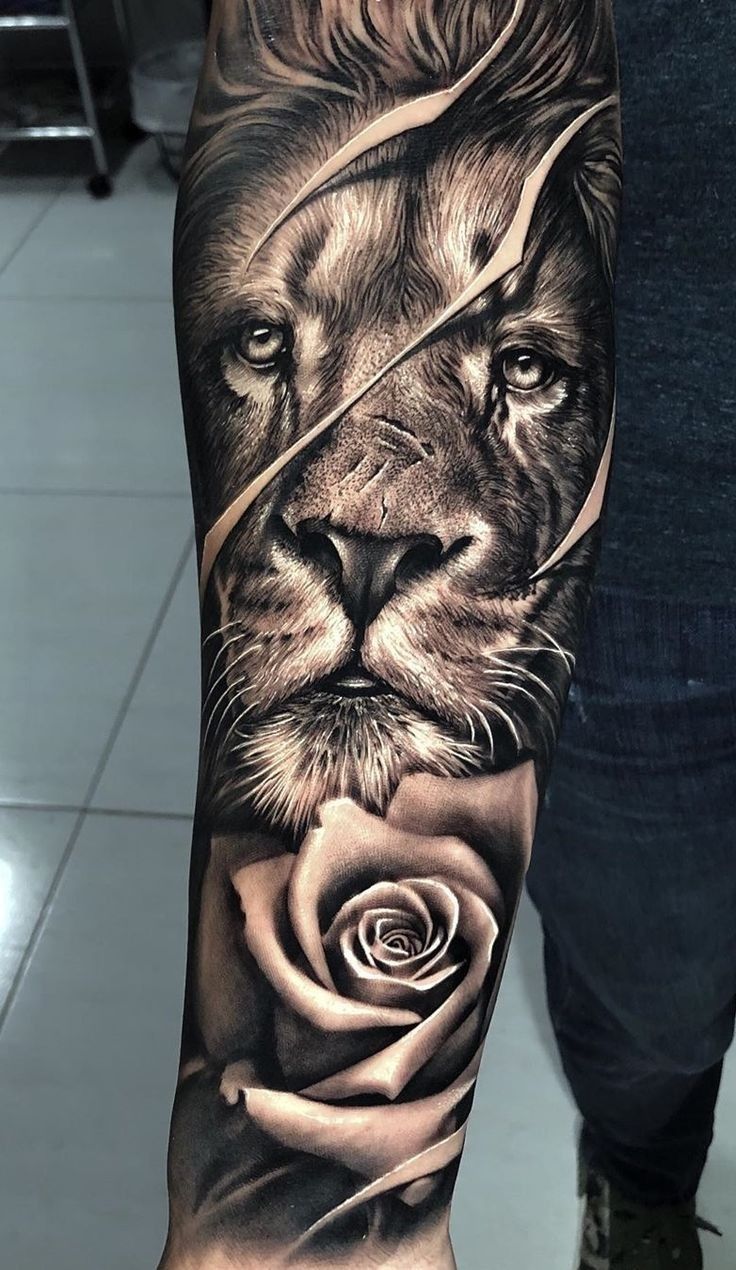 meaning behind lion forearm tattoos for men