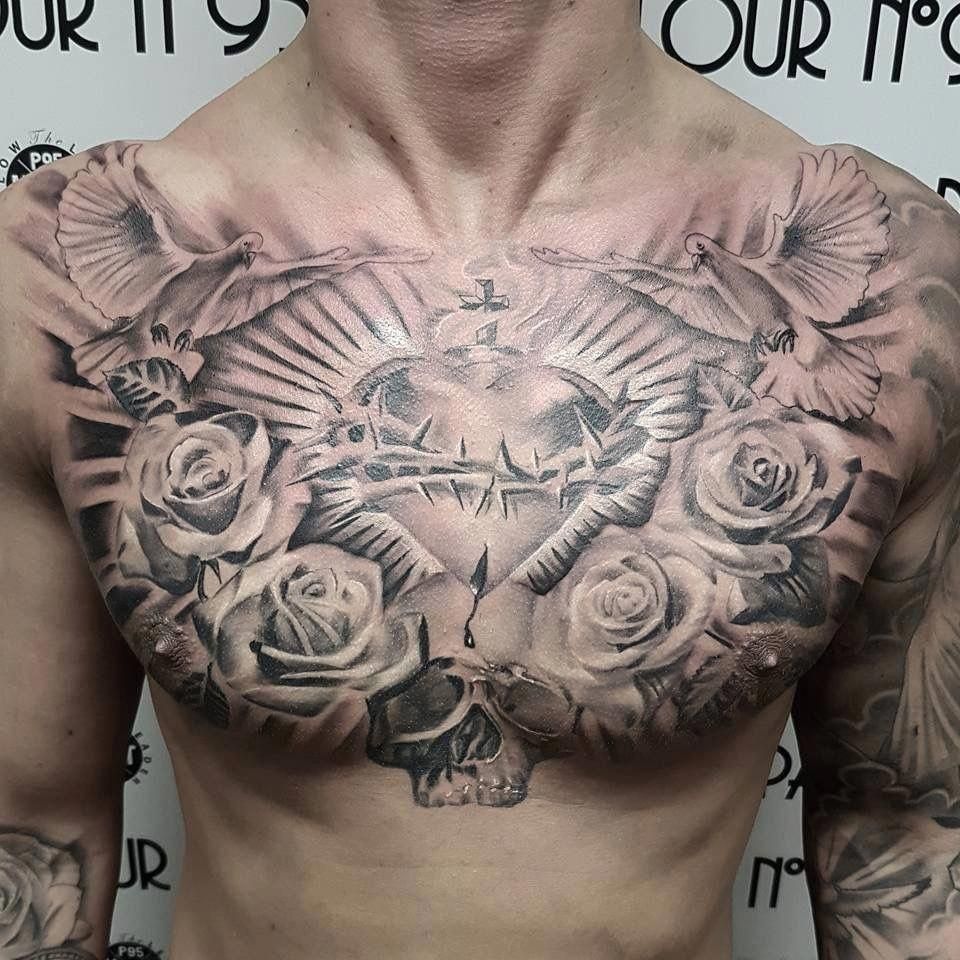 meaning behind religious chest tattoos for men