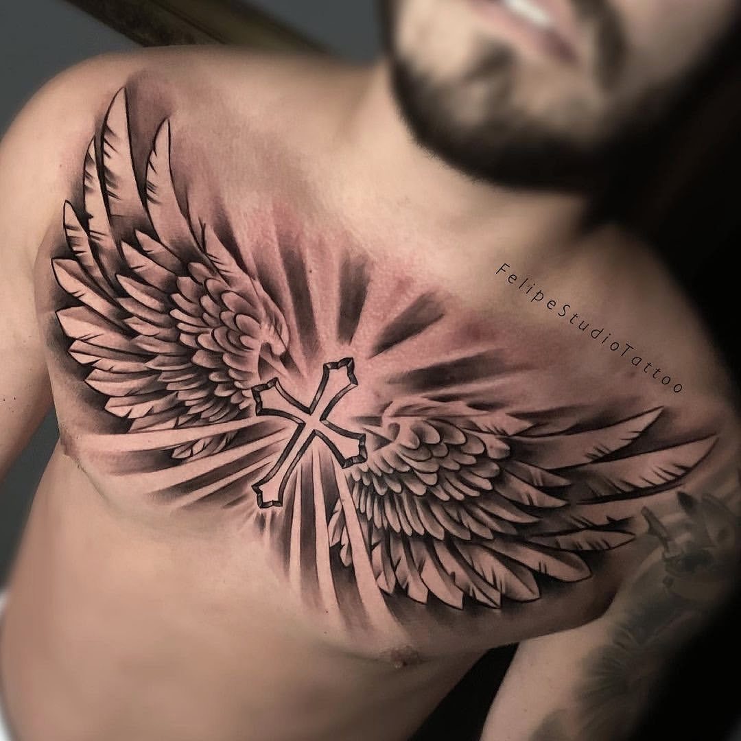 meaning of chest tattoos for men wings