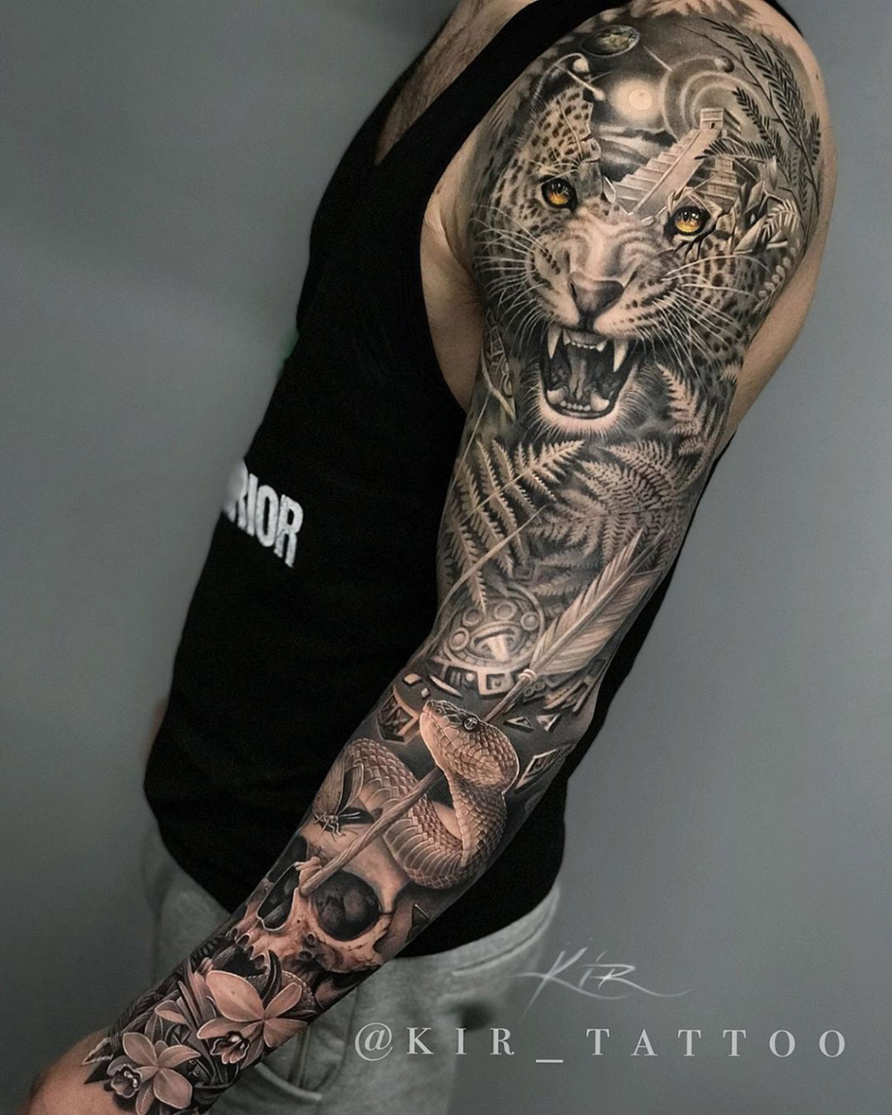 meaningful animal sleeve tattoos for men.