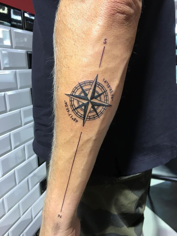 meaningful compass forearm tattoos for men