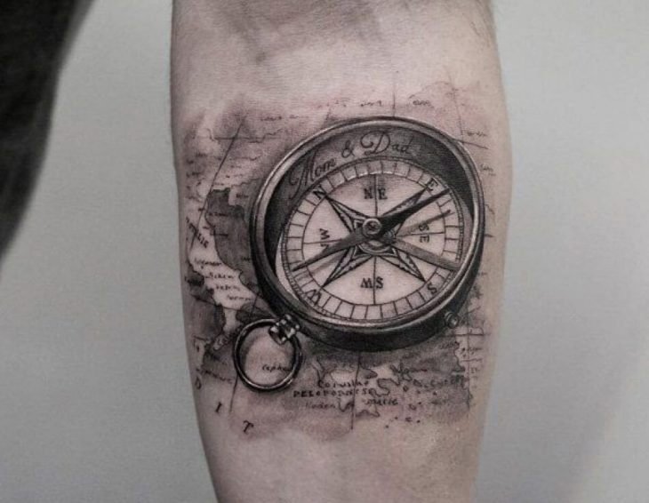 meaningful compass tattoos for men.