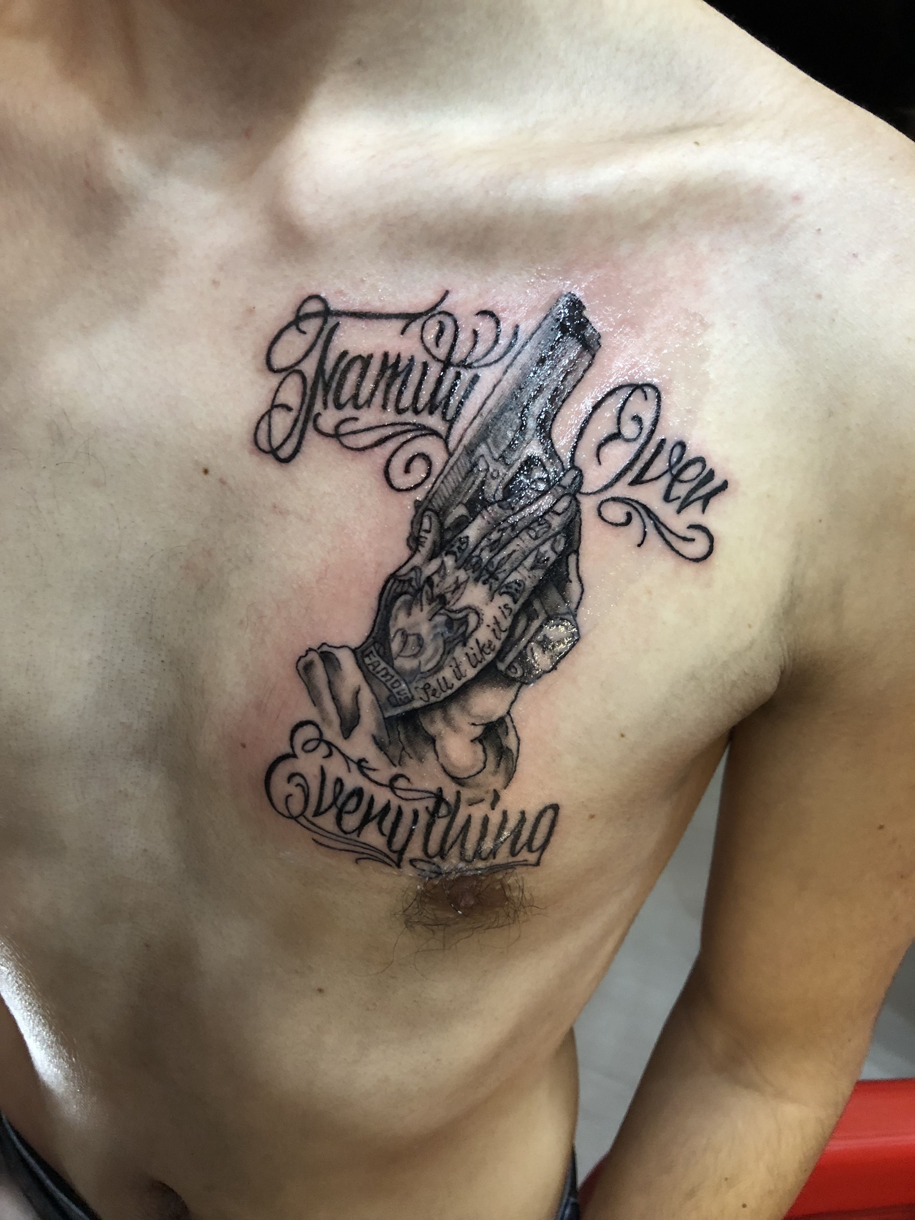 meaningful family chest tattoos for men ideas