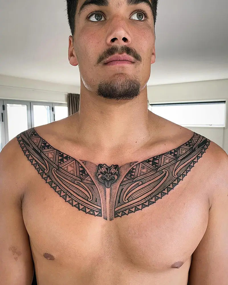 meaningful family chest tattoos for men 0038