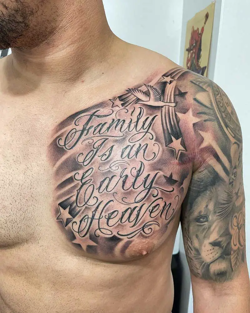 meaningful family chest tattoos for men 0057