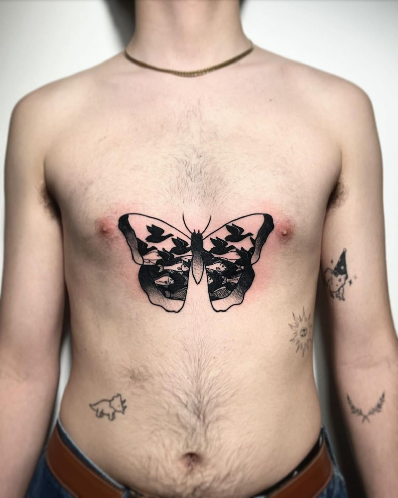 meaningful family chest tattoos for men 0095