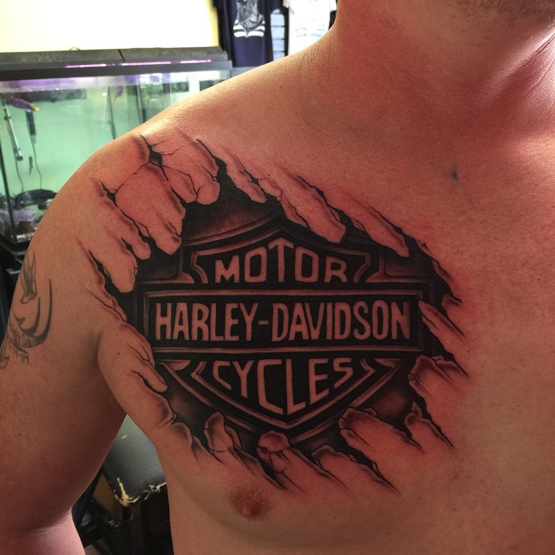 meaningful Harley Davidson tattoos for men