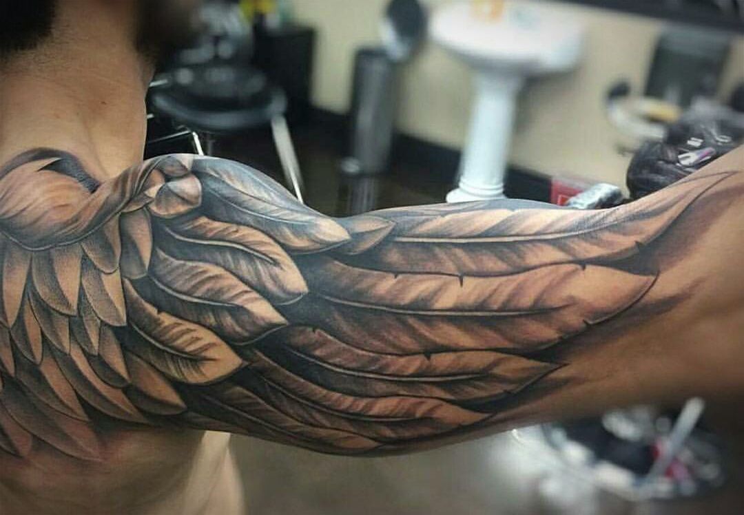 meaningful mens wing tattoo for the back concepts