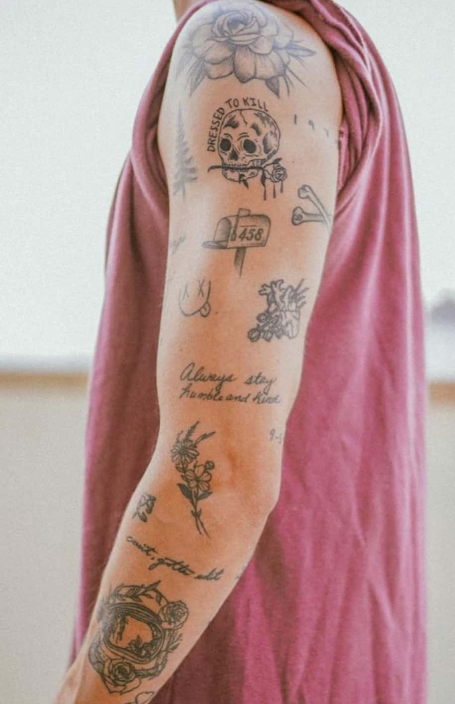 meaningful patchwork tattoos for men