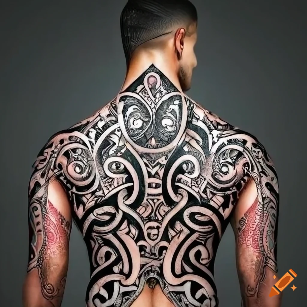 meaningful tribal back tattoos for men