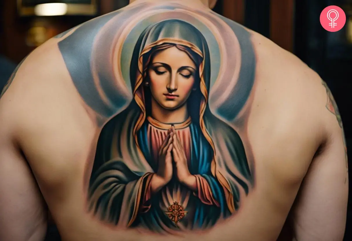 meaningful Virgin Mary tattoos for men