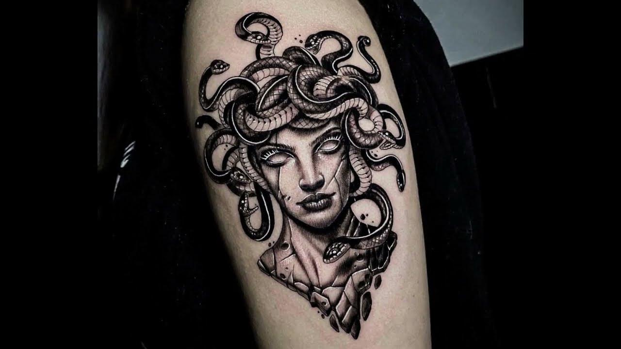 Medusa tattoos for men in different styles