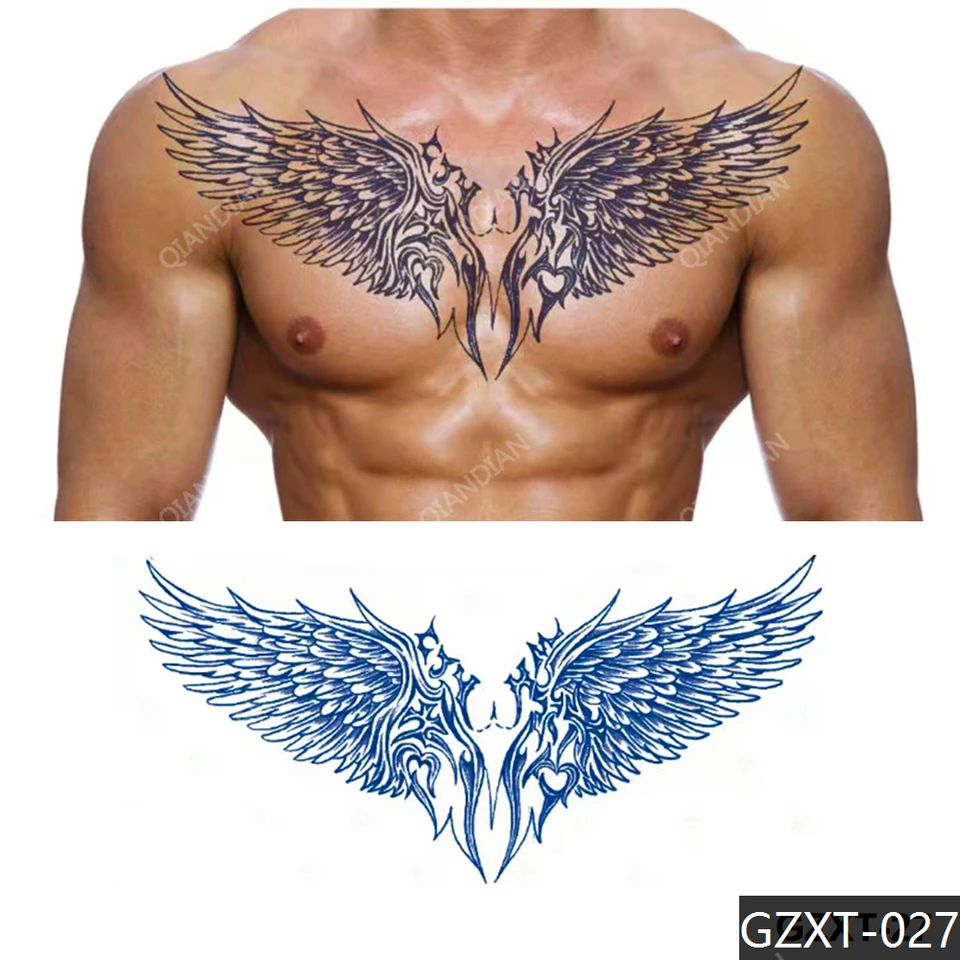 mens wing tattoo for the back 0012