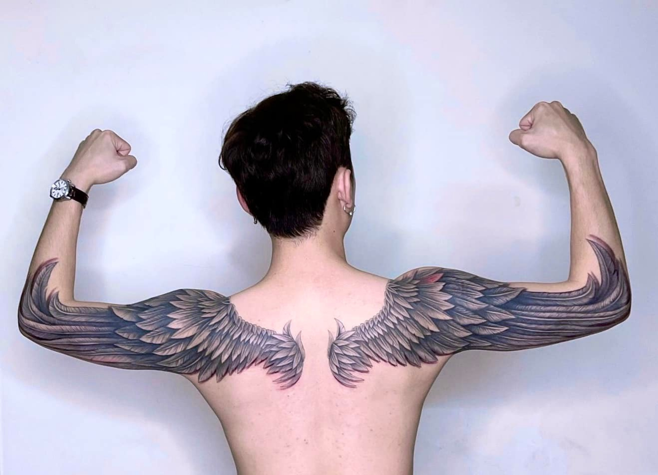 mens wing tattoo for the back 0015