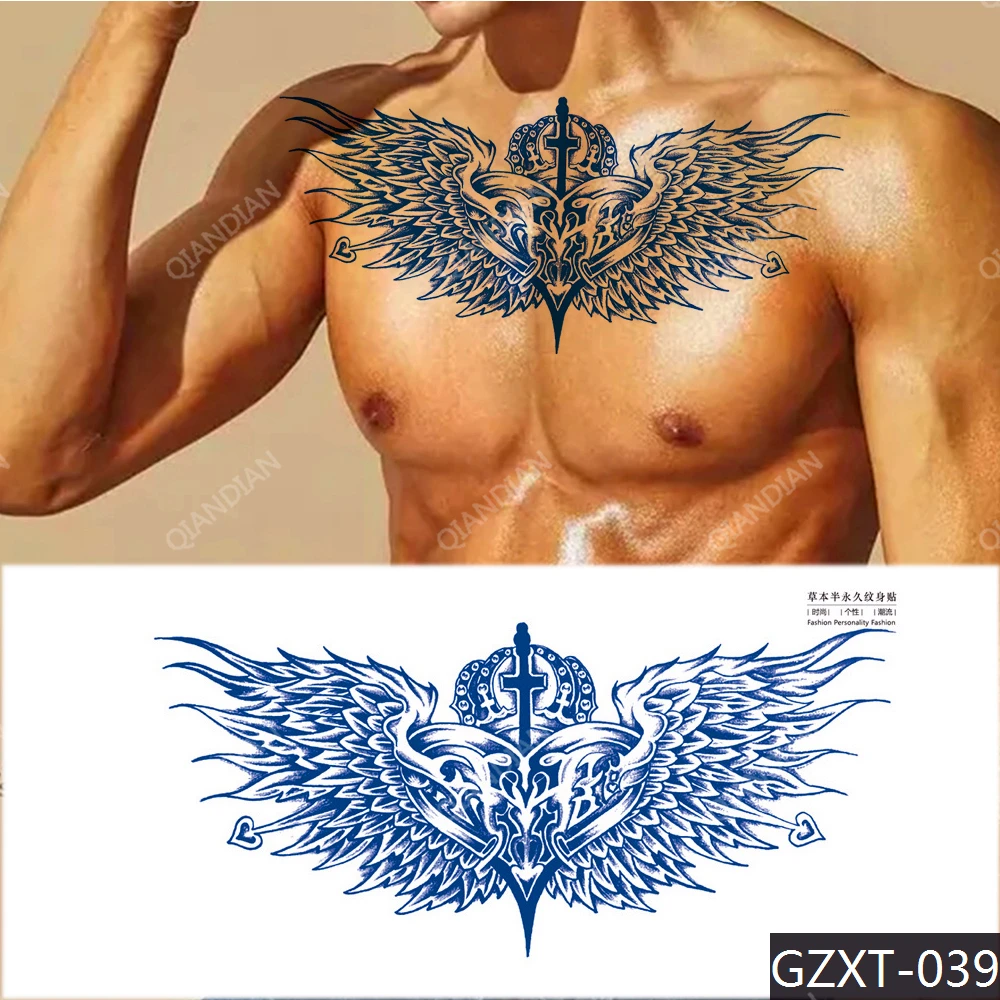 mens wing tattoo for the back 0027