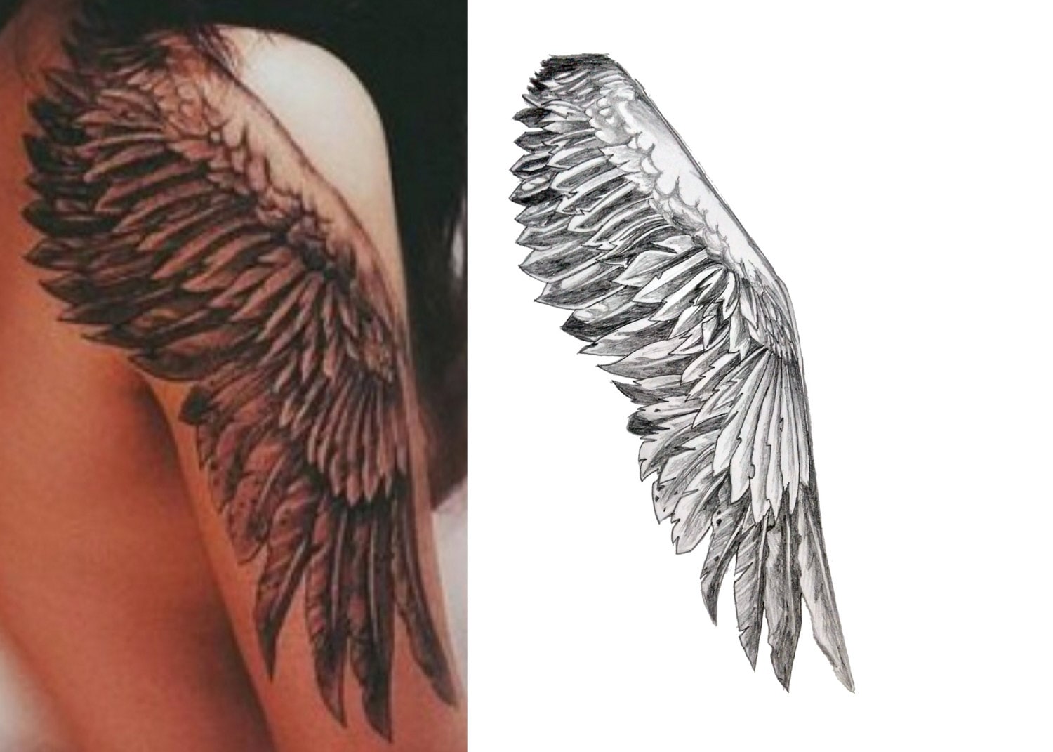 mens wing tattoo for the back 0028