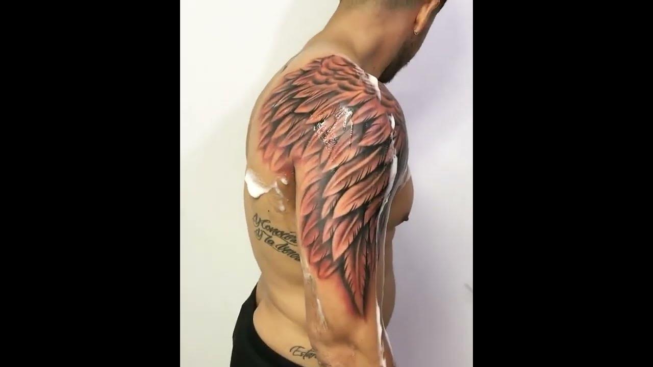 mens wing tattoo for the back 0031