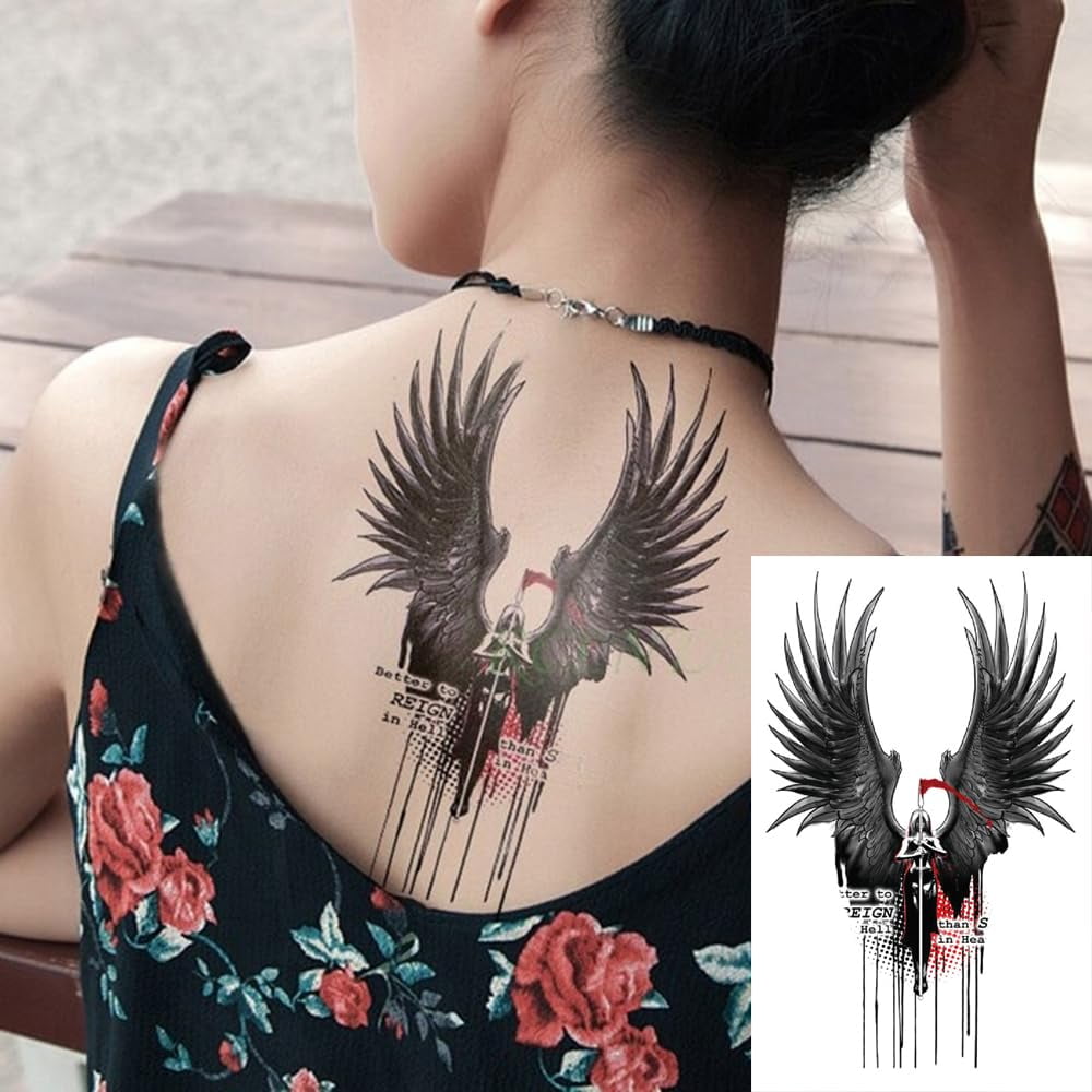 mens wing tattoo for the back 0037