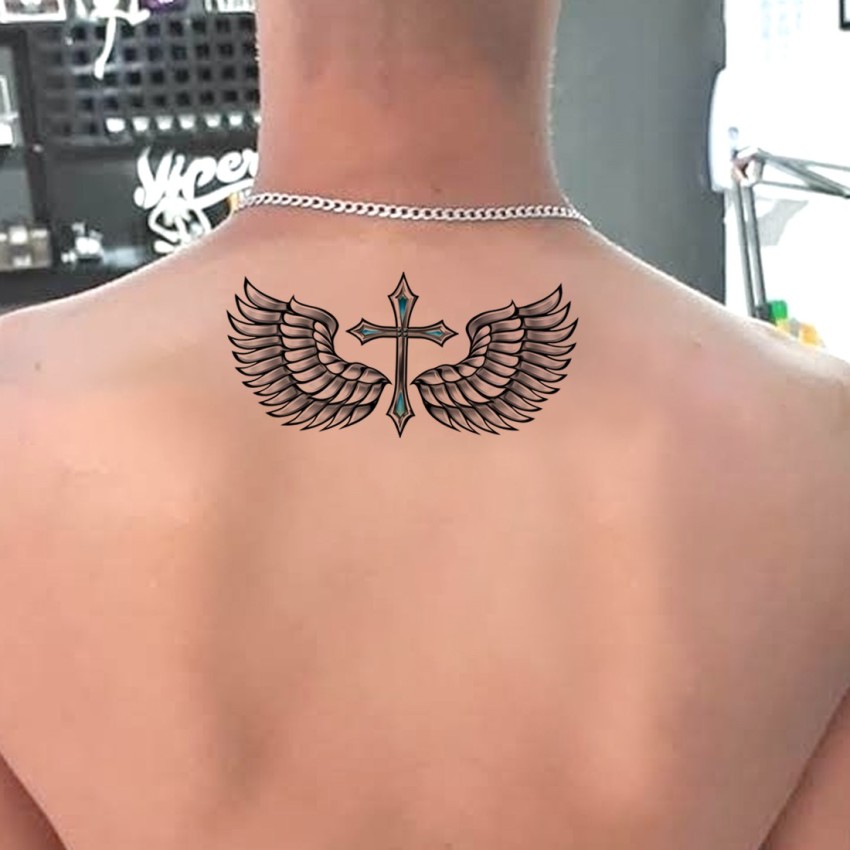 mens wing tattoo for the back 0038