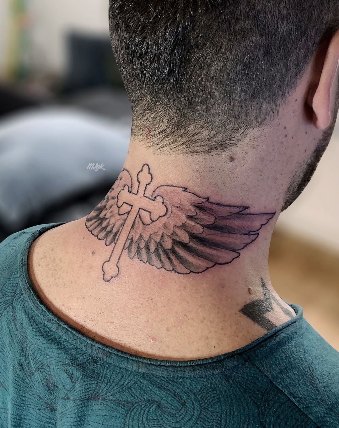 mens wing tattoo for the back 0052