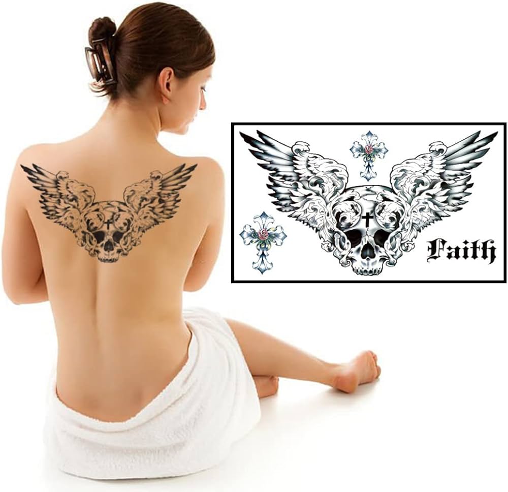 mens wing tattoo for the back 0056