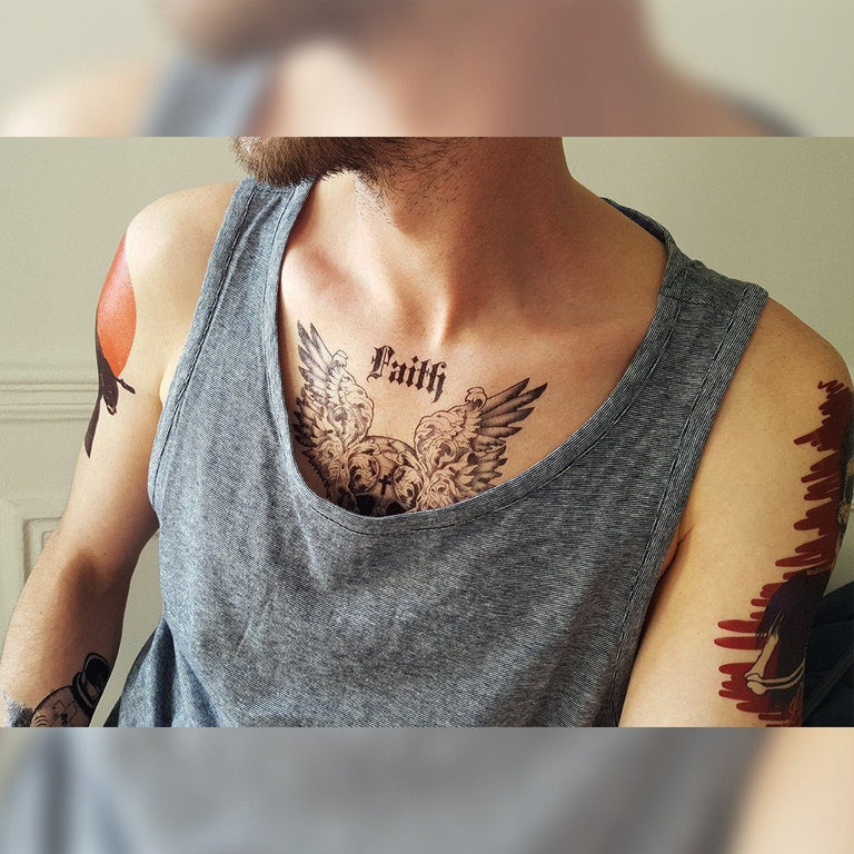 mens wing tattoo for the back 0057