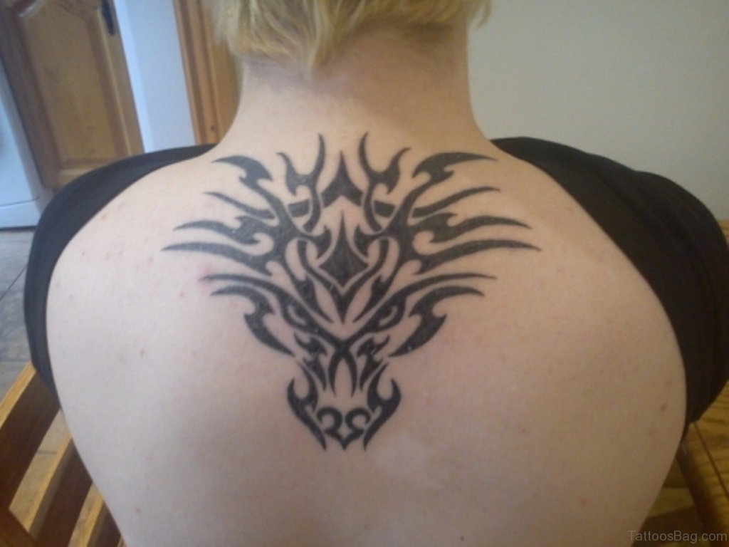 mens wing tattoo for the back 0059