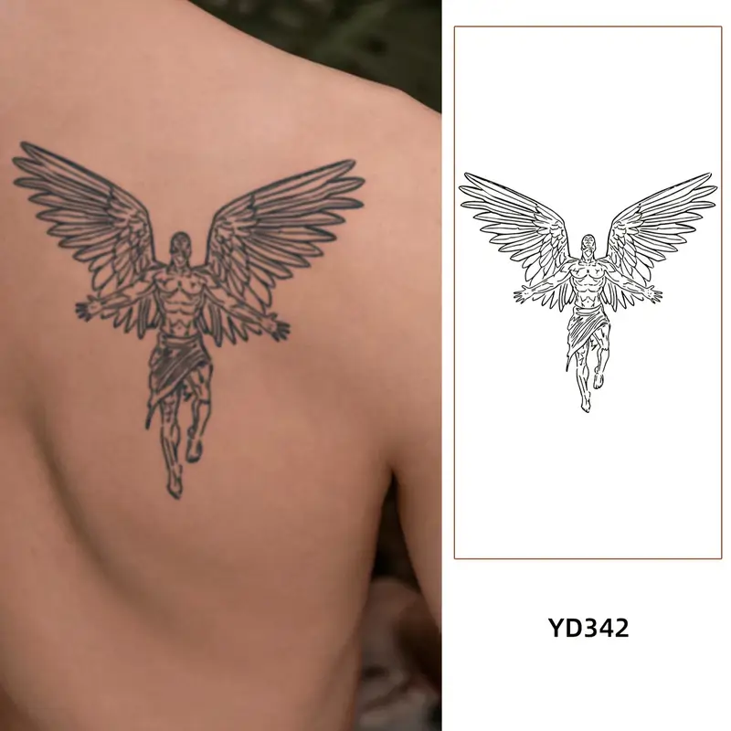 mens wing tattoo for the back 0067