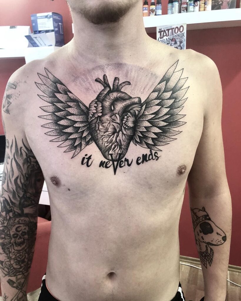 mens wing tattoo for the back 0070