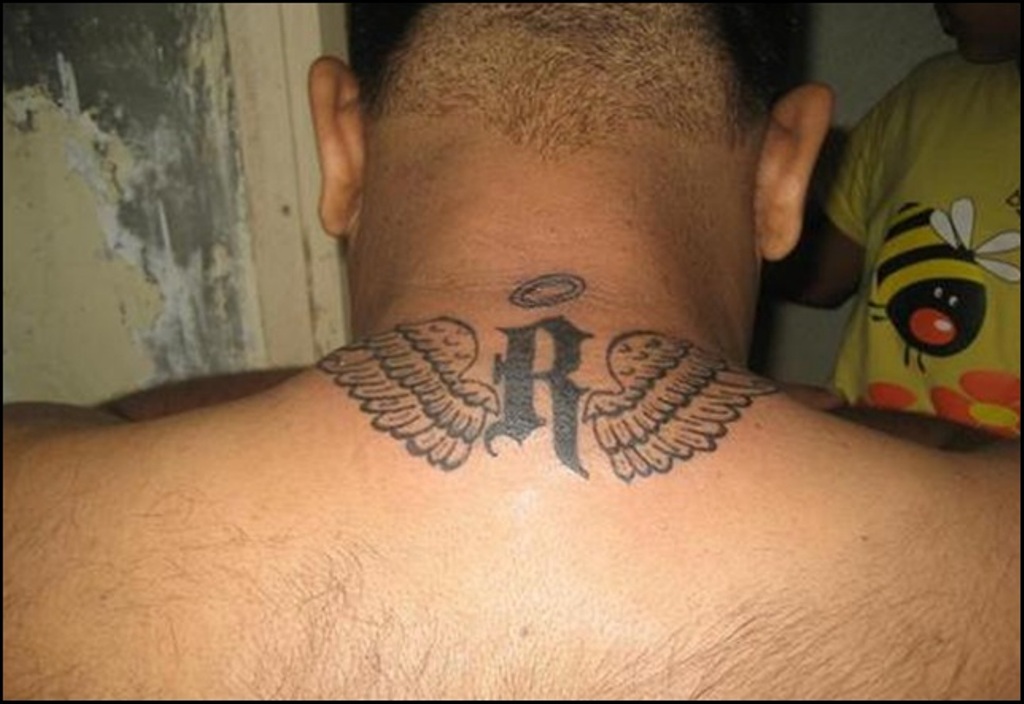 mens wing tattoo for the back 0078