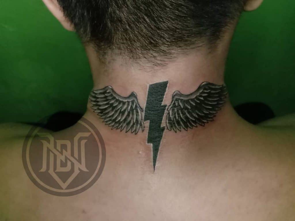 mens wing tattoo for the back 0082