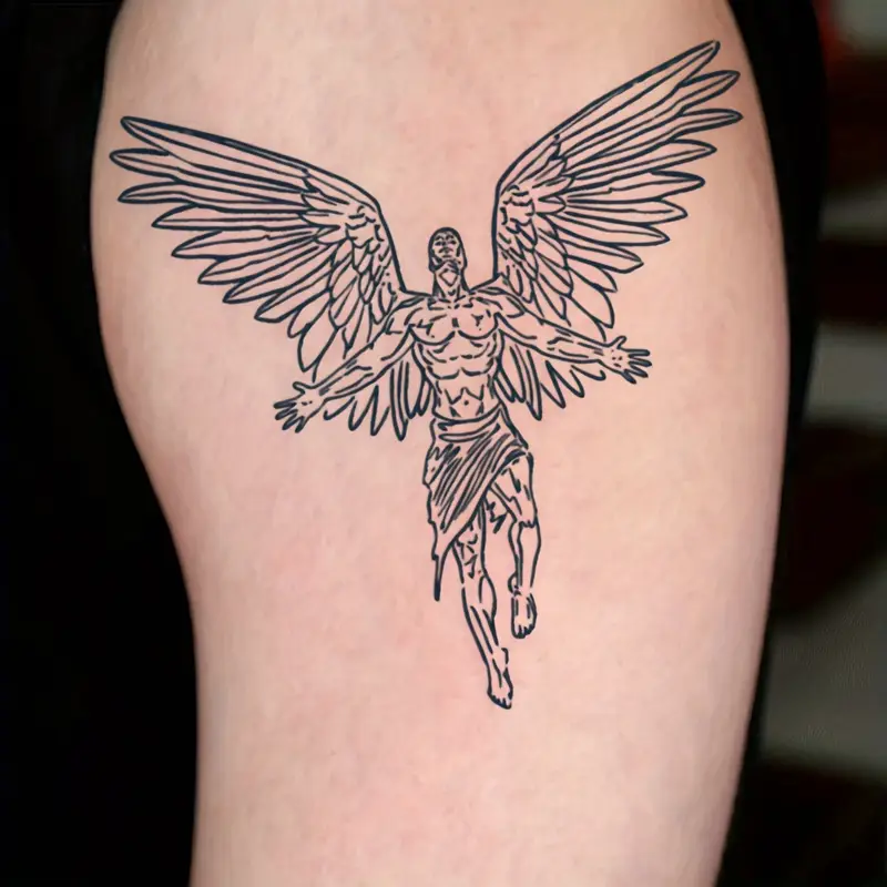 mens wing tattoo for the back 0085