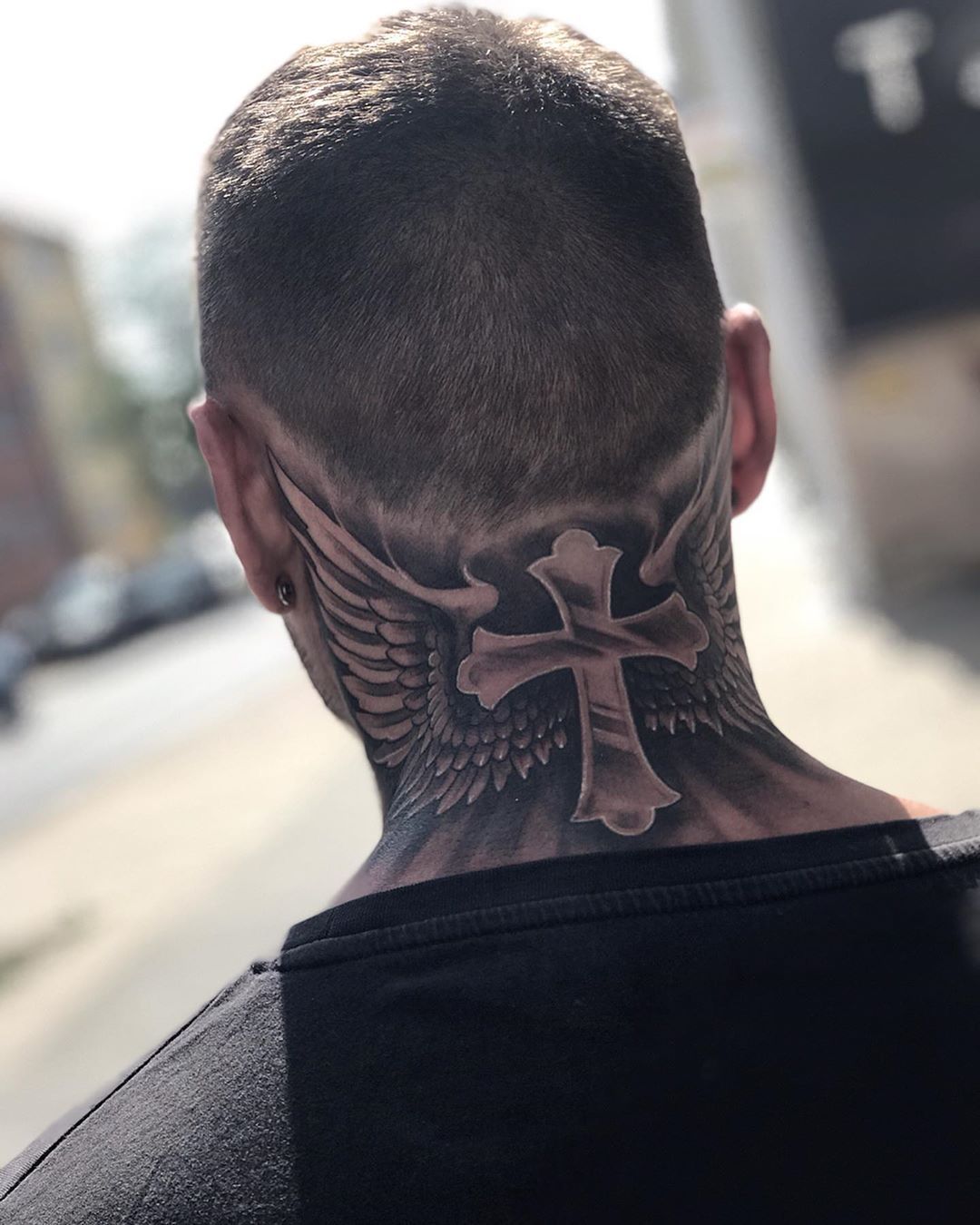 mens wing tattoo for the back 0088