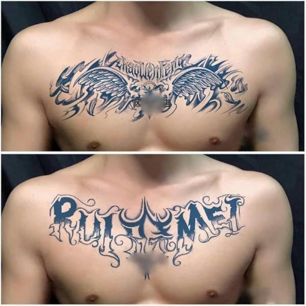 mens wing tattoo for the back 0093