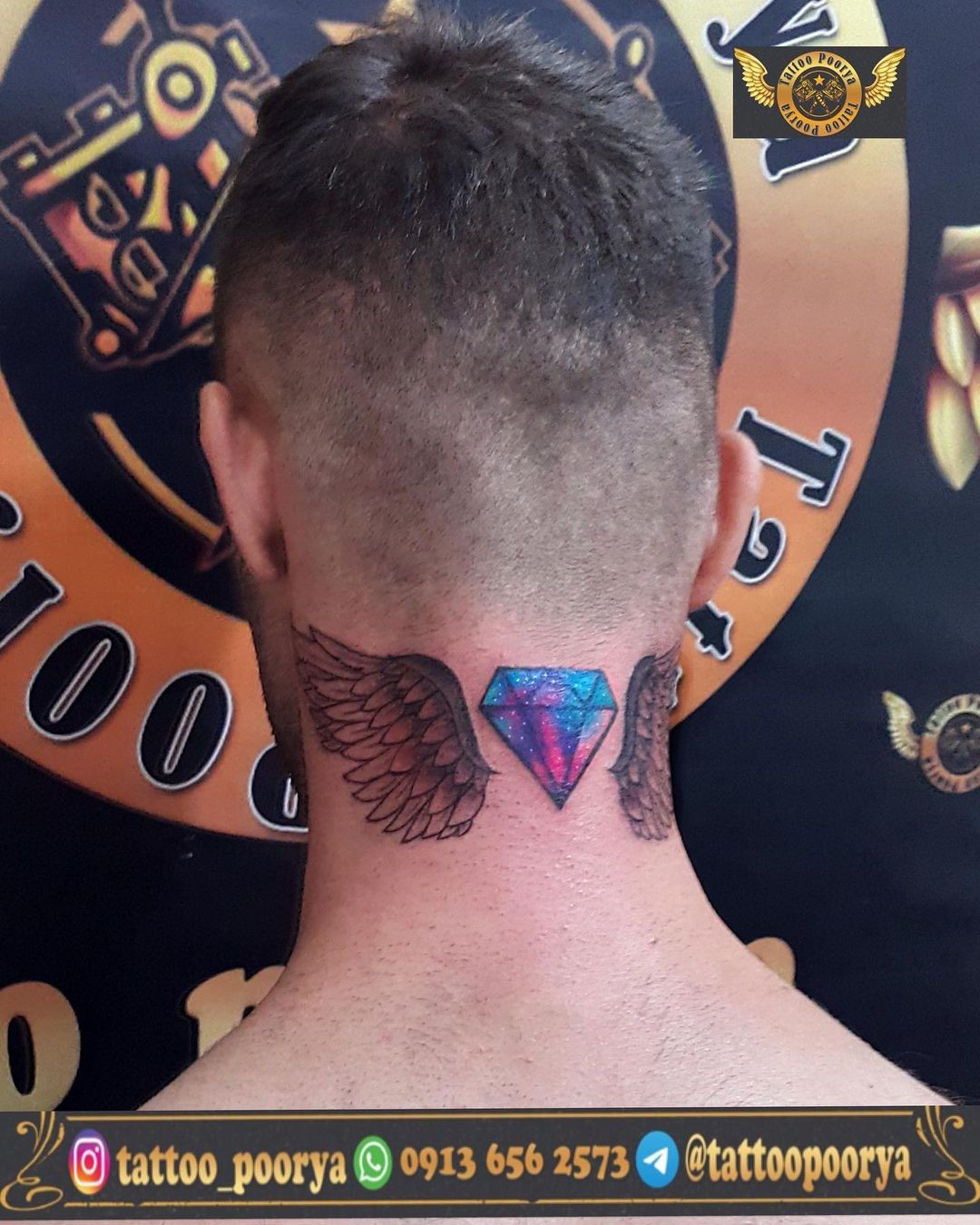 mens wing tattoo for the back 0094