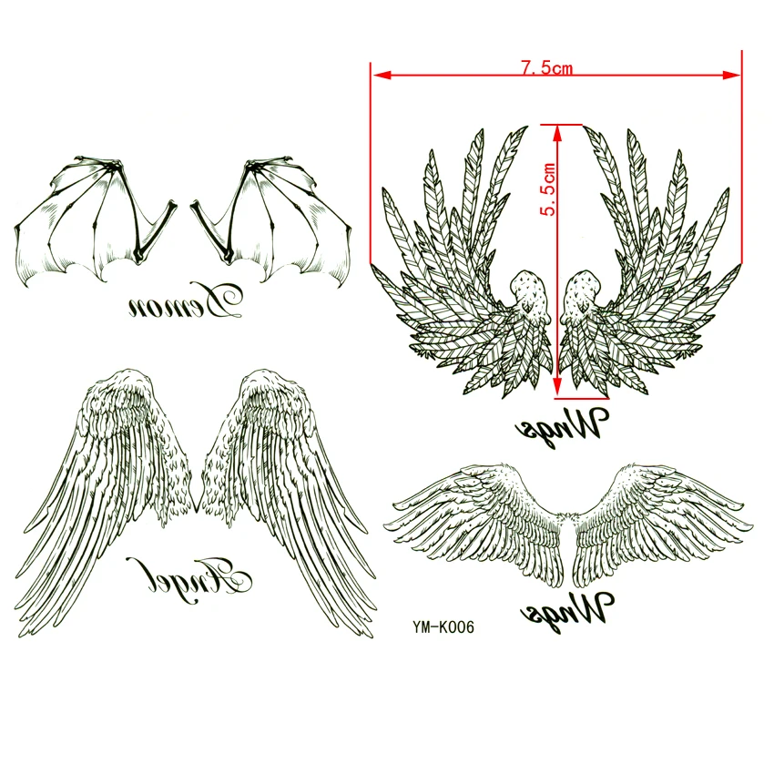 mens wing tattoo for the back 0095