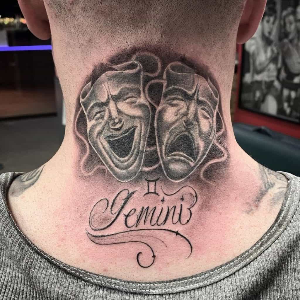 middle neck tattoos for men designs