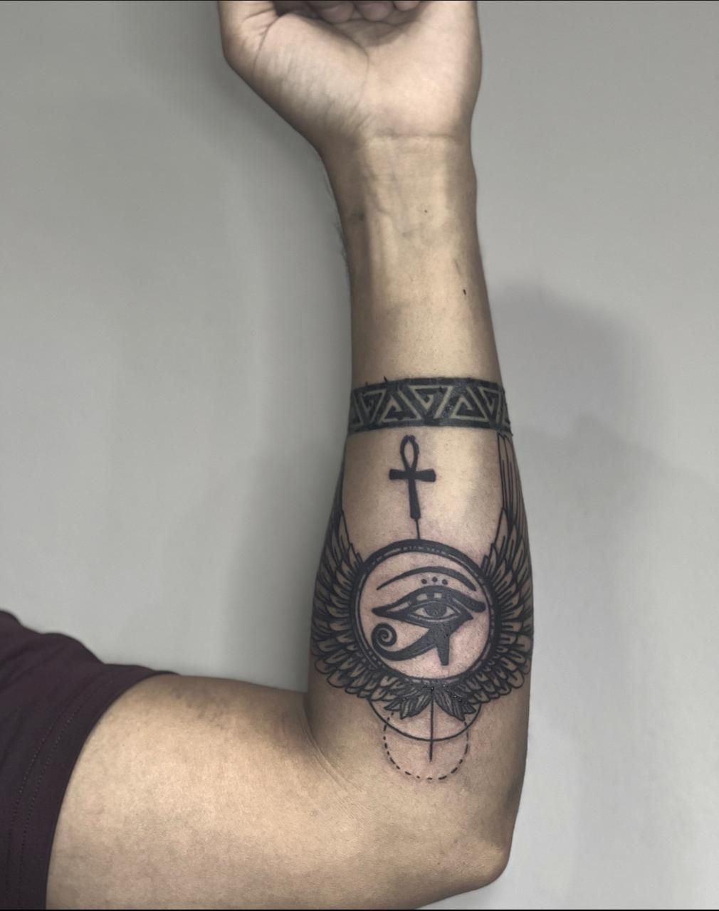 minimalist ankh tattoos for men