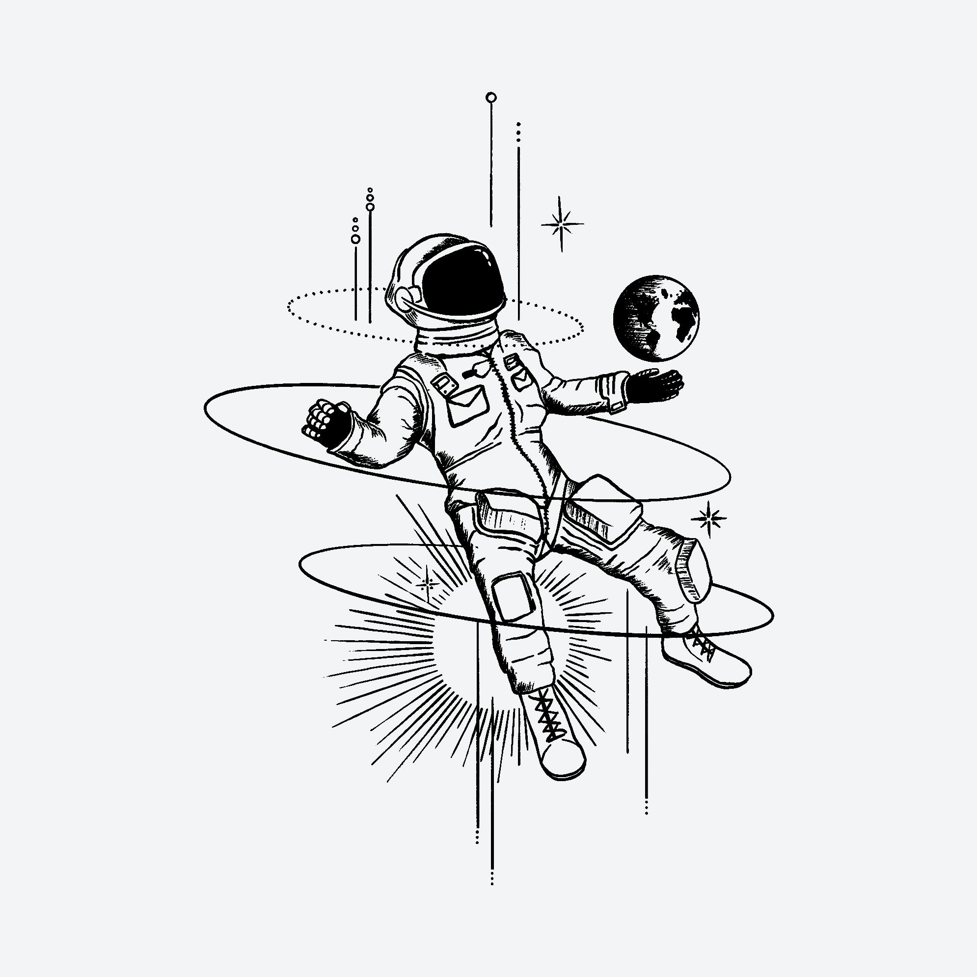 minimalist astronaut tattoos for men