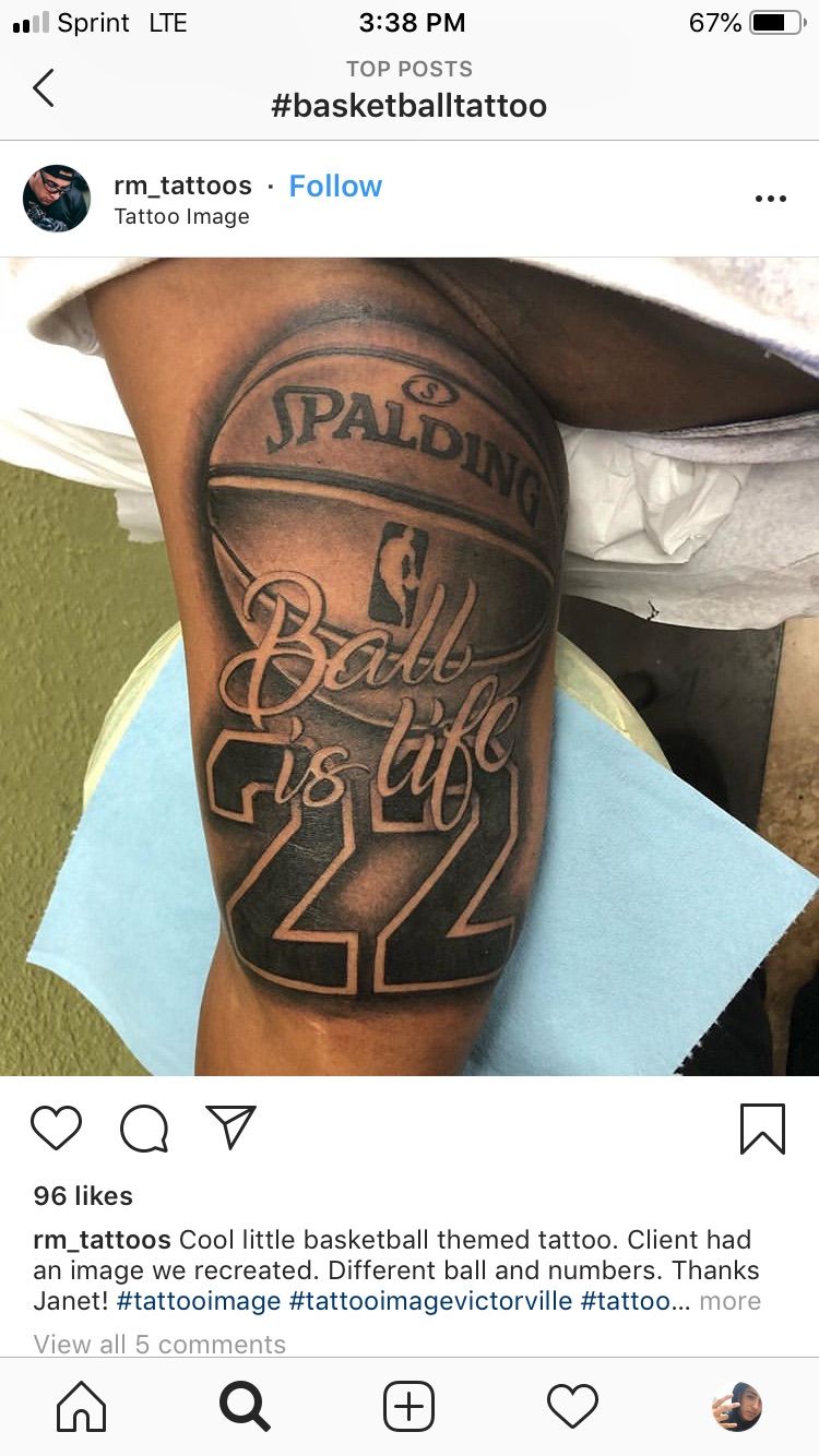 minimalist basketball tattoos for men