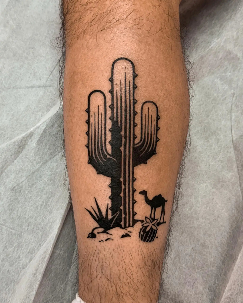 minimalist cactus tattoos for men