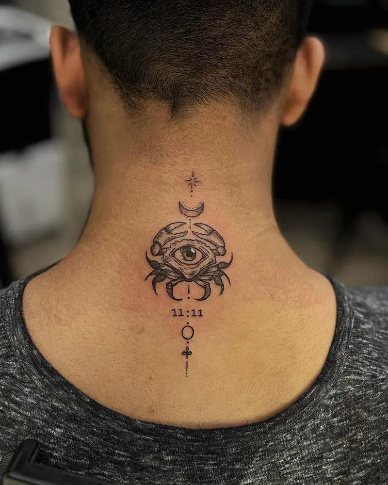 minimalist Cancer zodiac tattoos for men