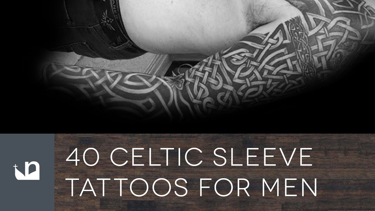 minimalist celtic sleeve tattoos for men.