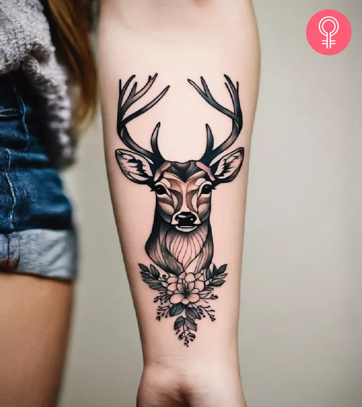 minimalist deer tattoos for men