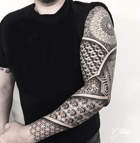 minimalist geometric tattoos for men