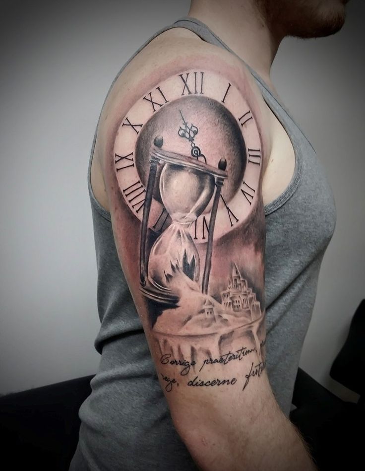 minimalist hourglass tattoos for men