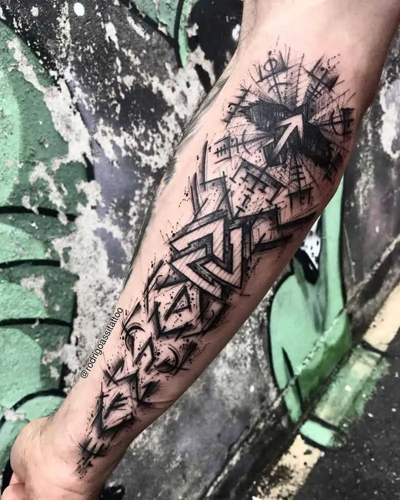 minimalist nordic forearm tattoos for men