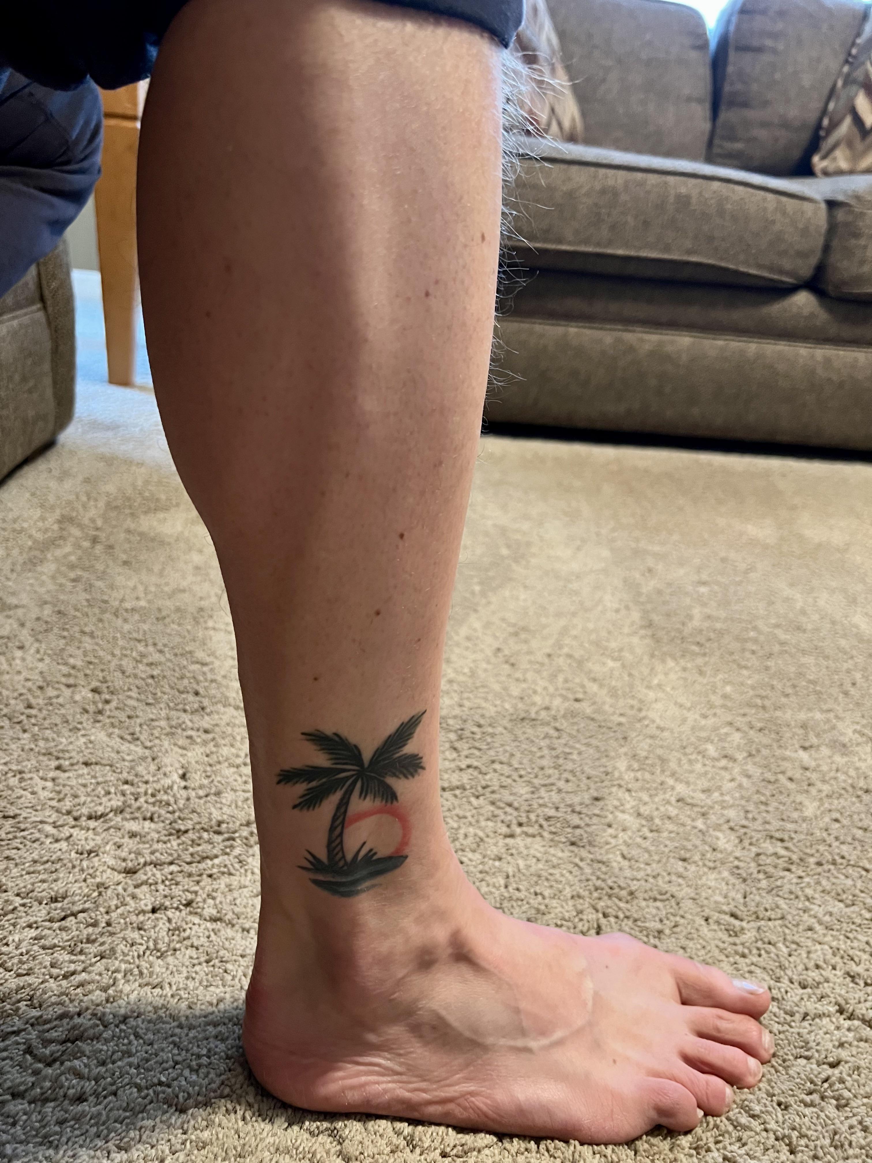 minimalist palm tree tattoos for men