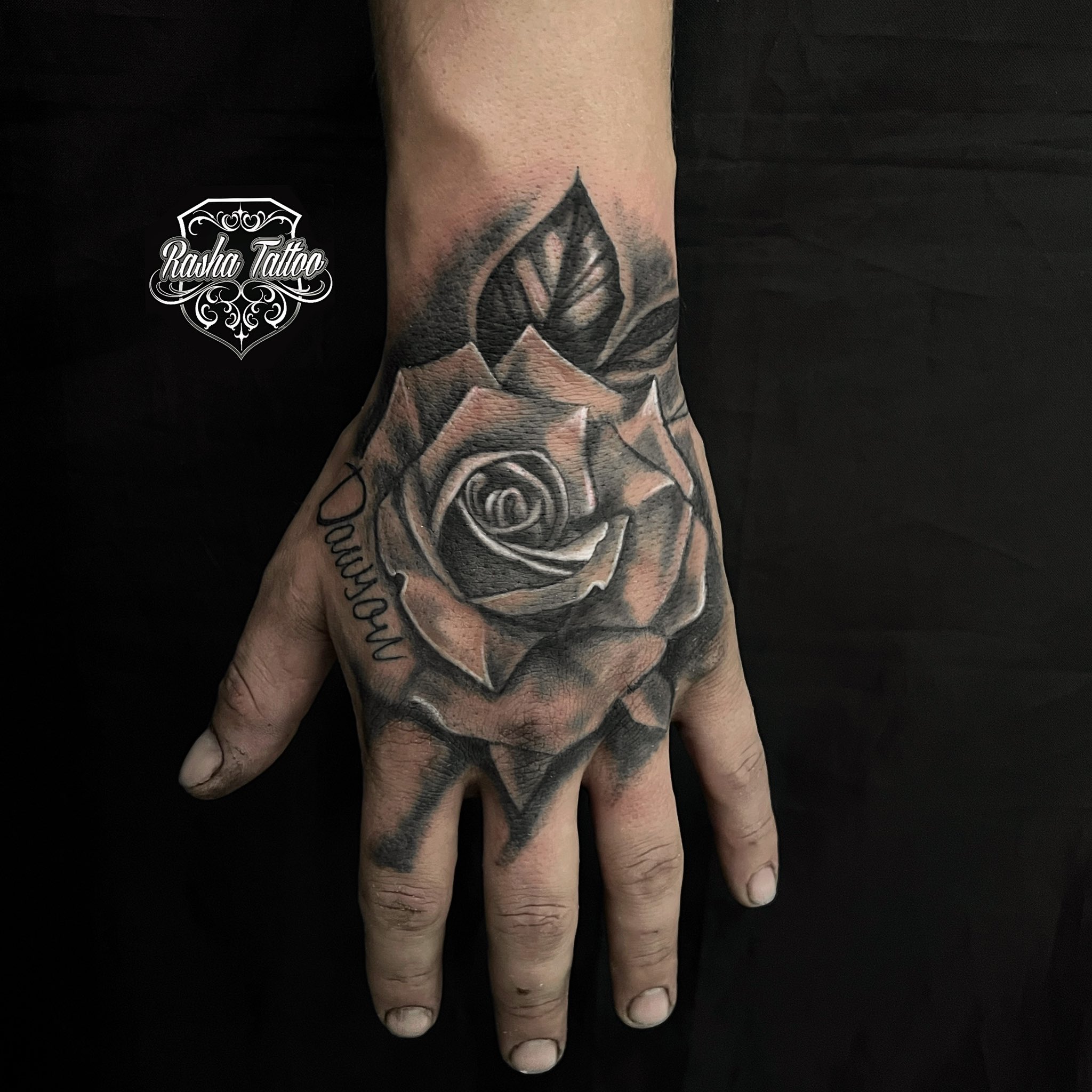 minimalist rose tattoos for men on hand